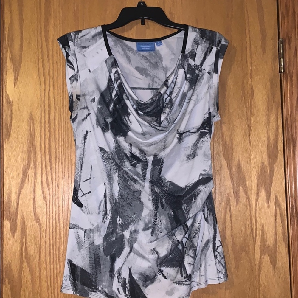 Cowlneck Capsleeve Blouse